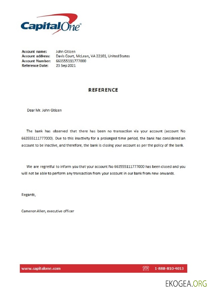 Référence USA , Capital One , closure